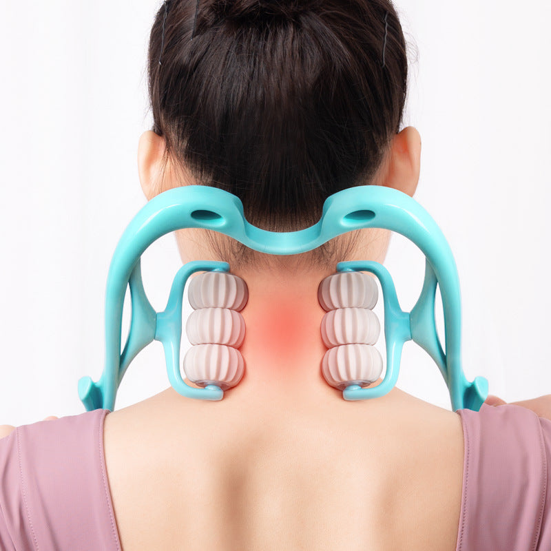 Multifunctional Manual Six-wheel Neck Massager Relieve Roller