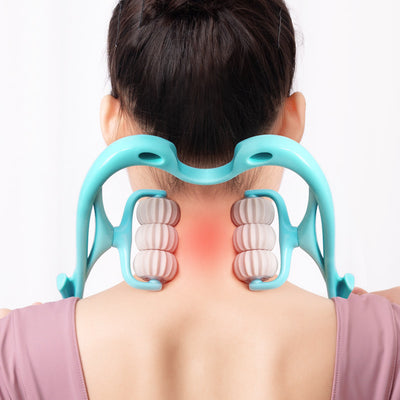Multifunctional Manual Six-wheel Neck Massager Relieve Roller