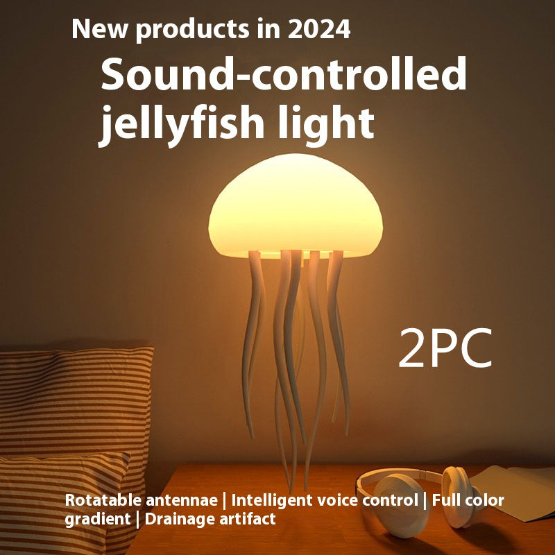 Jellyfish Mood Lamp LED Light Portable Decorations For Bedside Desk