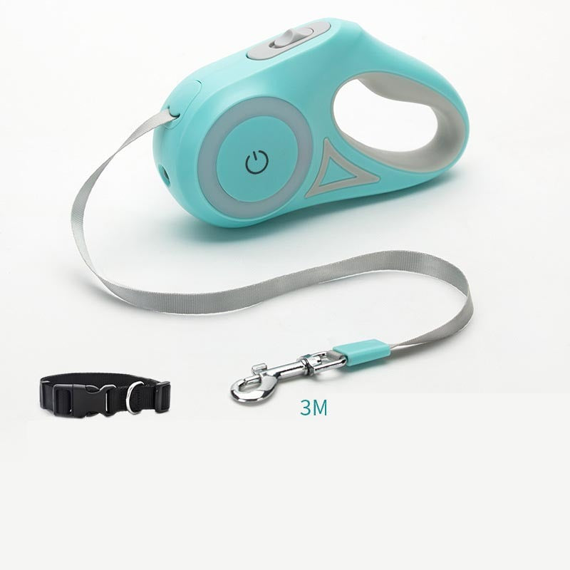 Dog Leash Retractable Leash And Dog Collar Spotlight Automatic Traction Rope