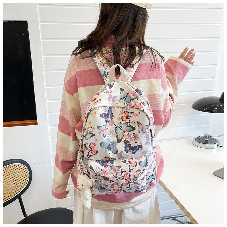 Butterfly Pattern Korean Backpack Women