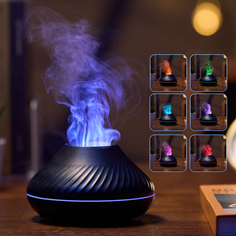 RGB Flame Aroma Diffuser 130Ml Colorful Flame Humidifier Diffuser