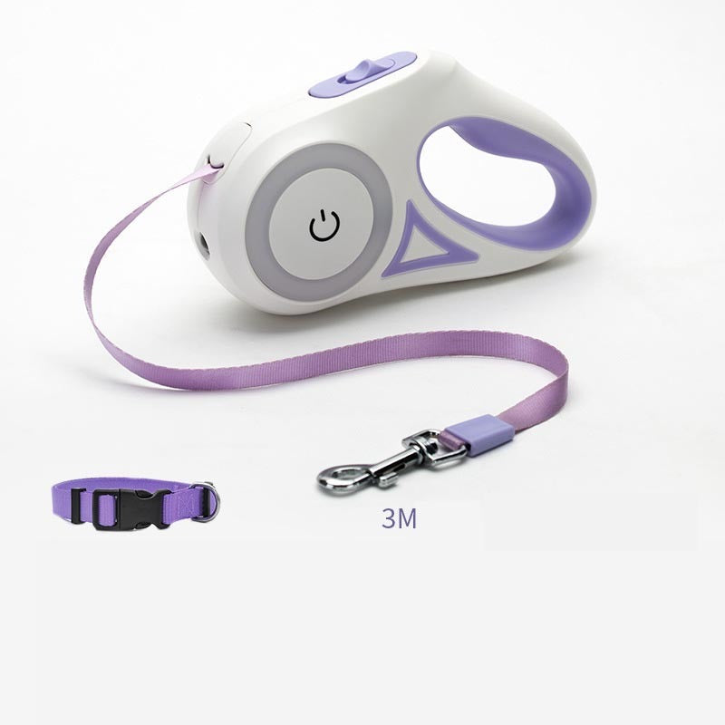 Dog Leash Retractable Leash And Dog Collar Spotlight Automatic Traction Rope