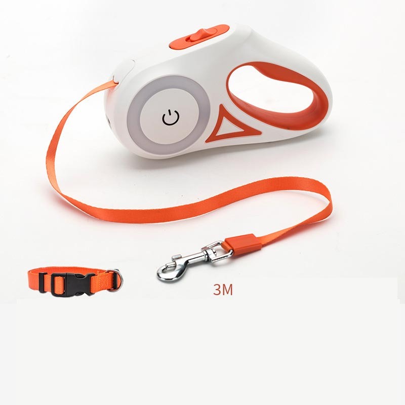 Dog Leash Retractable Leash And Dog Collar Spotlight Automatic Traction Rope