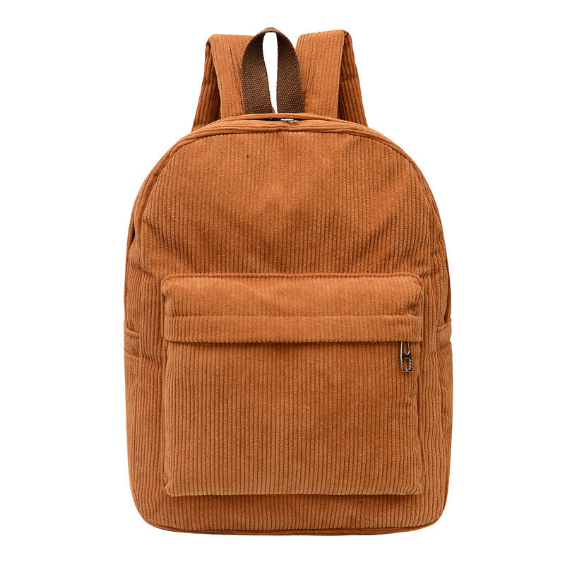Large Capacity Multi-purpose New Corduroy Front Pocket Unisex Backpack