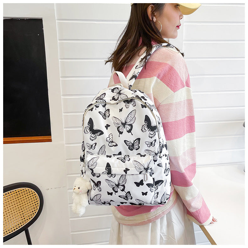 Butterfly Pattern Korean Backpack Women
