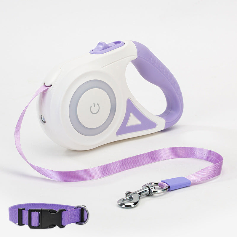 Dog Leash Retractable Leash And Dog Collar Spotlight Automatic Traction Rope