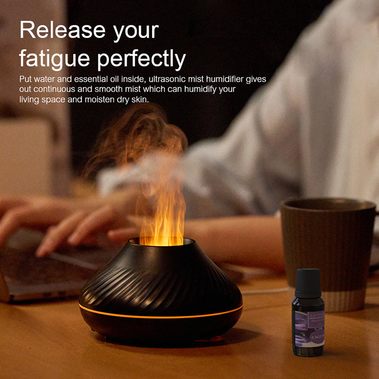 RGB Flame Aroma Diffuser 130Ml Colorful Flame Humidifier Diffuser