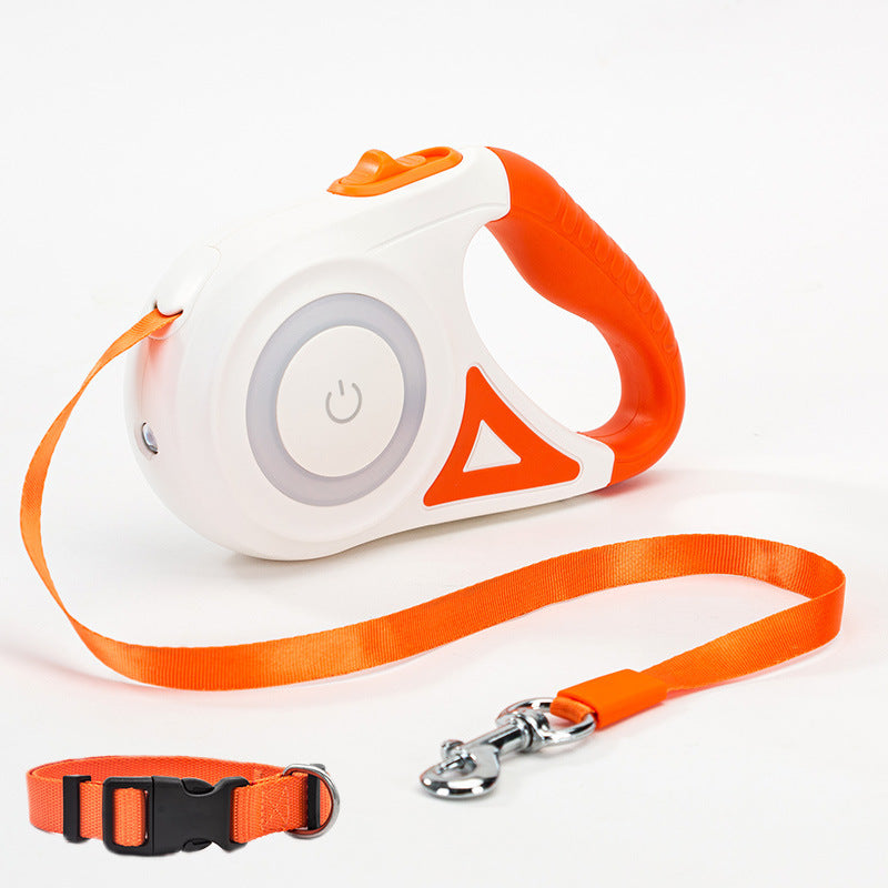 Dog Leash Retractable Leash And Dog Collar Spotlight Automatic Traction Rope
